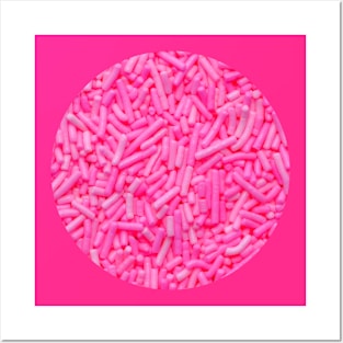 Pink Sprinkles Candy Photo Circle Posters and Art